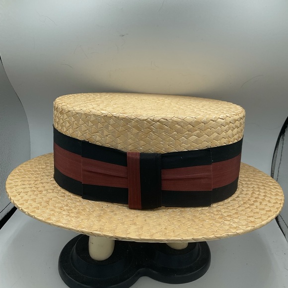 Vintage Other - “VINTAGE” Straw Boater Hat.